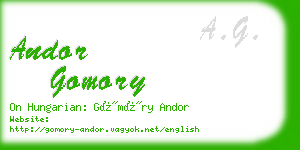 andor gomory business card